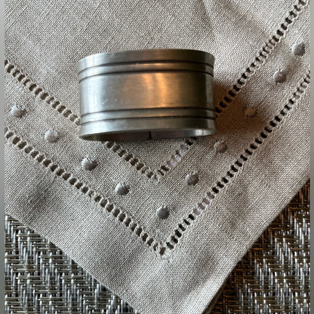 Jorgen Jensen Denmark pewter set/4 napkin rings. Vintage!❣️